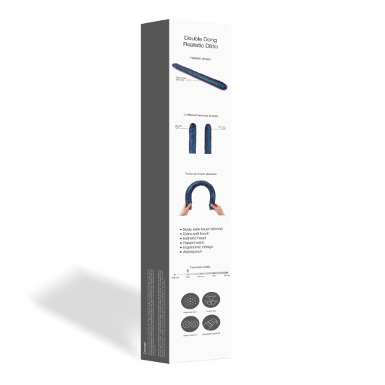 Подвійний фалоімітатор Strap-On-Me Double Dong Realistic Dildo, Snaky Metallic Color