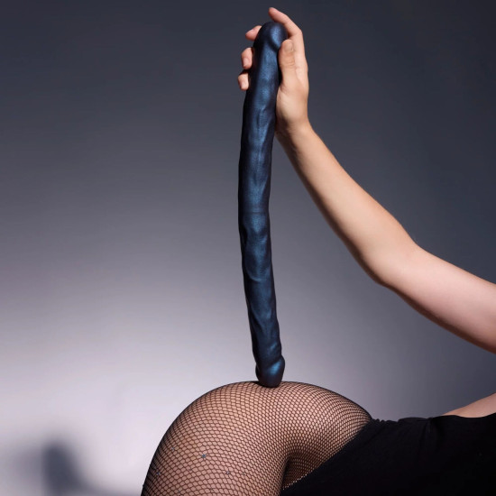 Подвійний фалоімітатор Strap-On-Me Double Dong Realistic Dildo, Snaky Metallic Color
