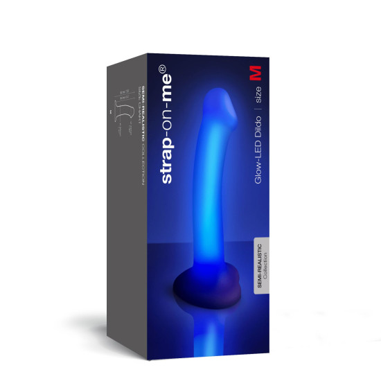 Світиться дилдо, фіолетовий Strap-On-Me Glow-LED Dildo Purple, M