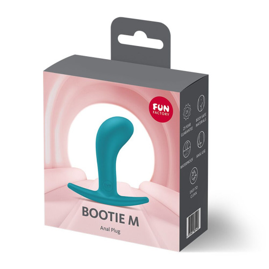 Анальная пробка с тонким ограничителем, бирюзовая, диаметр 3.3 см Fun Factory BOOTIE M Aquamarine