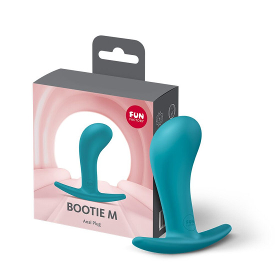 Анальная пробка с тонким ограничителем, бирюзовая, диаметр 3.3 см Fun Factory BOOTIE M Aquamarine