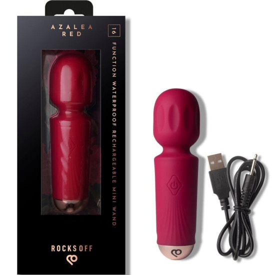 Вібромасажер, 16 режимів Rocks Off Mini Wand Azalea Red