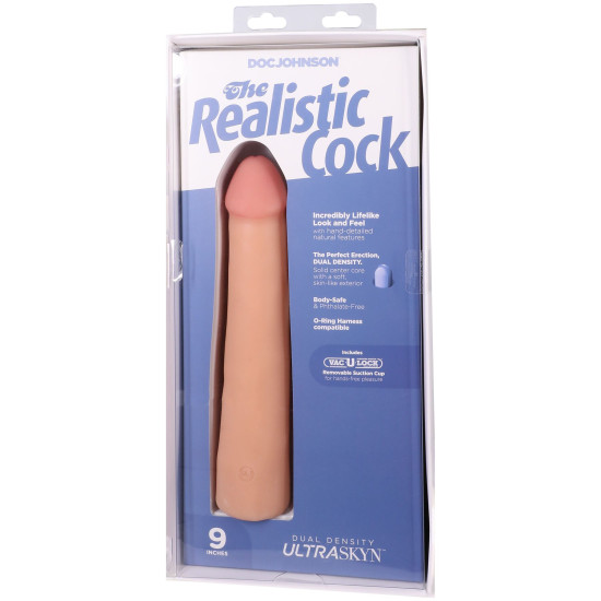 Фалоімітатор, довжина 22.9 см Doc Johnson The Realistic Cock ULTRASKYN - 9 Inch Vanilla