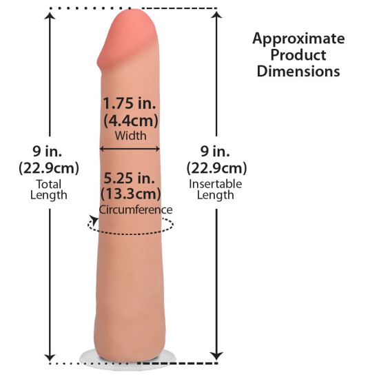 Фалоімітатор, довжина 22.9 см Doc Johnson The Realistic Cock ULTRASKYN - 9 Inch Vanilla