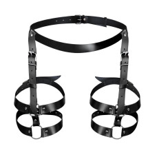 Кожаные гартеры, чёрные Art of Sex Melani Leather Garters Black, L-2XL