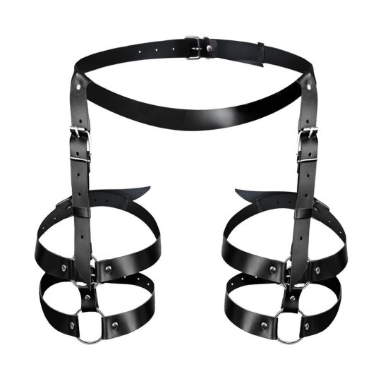 Кожаные гартеры, чёрные Art of Sex Melani Leather Garters Black, L-2XL
