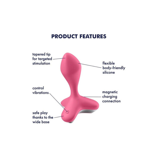 Анальна пробка з вібрацією, діаметр 3,5 см, рожева Satisfyer Game Changer Pink