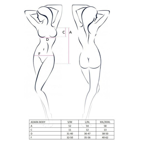Боді монокіні чорного кольору ADARA BODY Black, XXL/XXXL