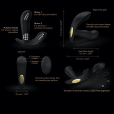 Універсальний вібратор з перловим масажем простати Dorcel Twist Delight
