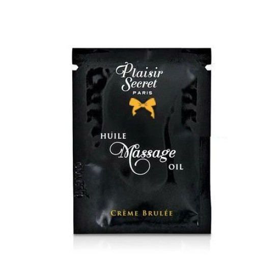 Пробник массажного масла с ароматом крем-брюле Plaisirs Secrets Creme Brulee, 3 ml