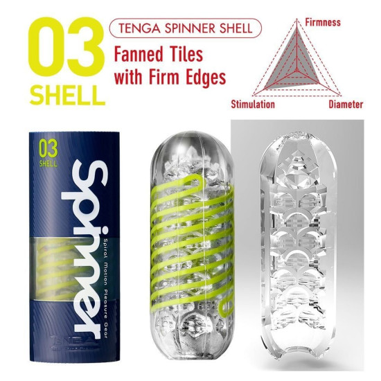 Мастурбатор с упругой стимулирующей спиралью внутри Tenga Spinner Shell