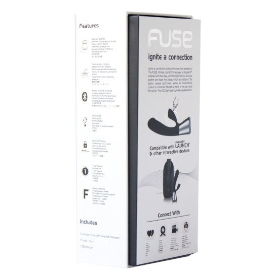 Інтерактивний вібратор-кролик чорного кольору OhMiBod Fuse for Kiiroo Black