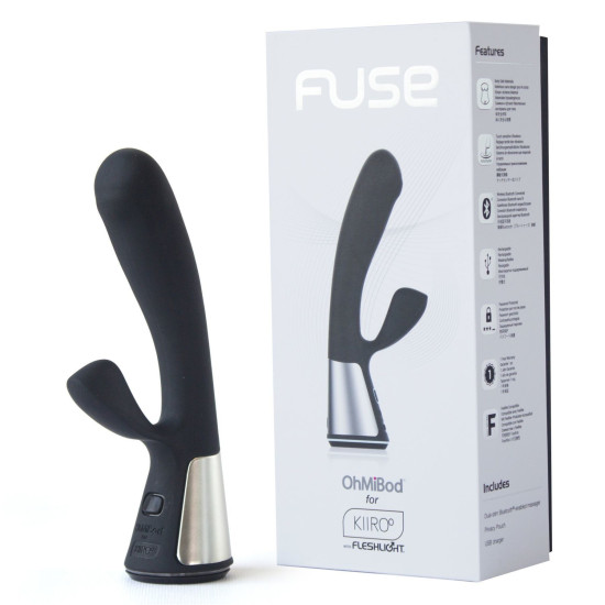 Інтерактивний вібратор-кролик чорного кольору OhMiBod Fuse for Kiiroo Black