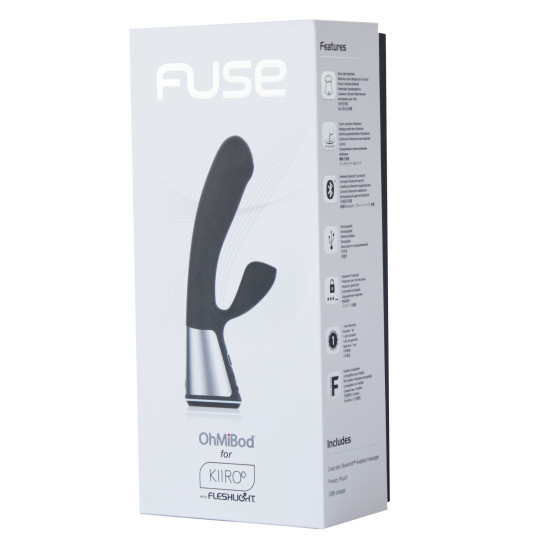 Інтерактивний вібратор-кролик чорного кольору OhMiBod Fuse for Kiiroo Black