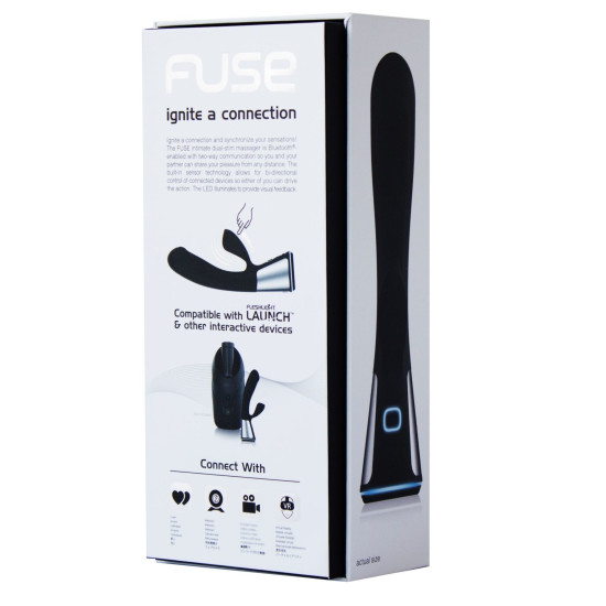 Інтерактивний вібратор-кролик чорного кольору OhMiBod Fuse for Kiiroo Black