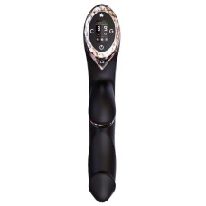 Вакуумный вибратор-кролик с подогревом и LED-экраном, черный KisToy A-King Pro Black