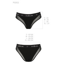 Трусики с прозрачной вставкой, черные Passion PS002 Panties Black, XL