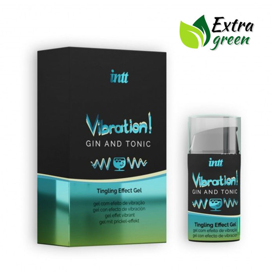 Жидкий вибратор со вкусом джин и тоник Intt Vibration EXTRA GREEN Gin Tonic, 15 ml