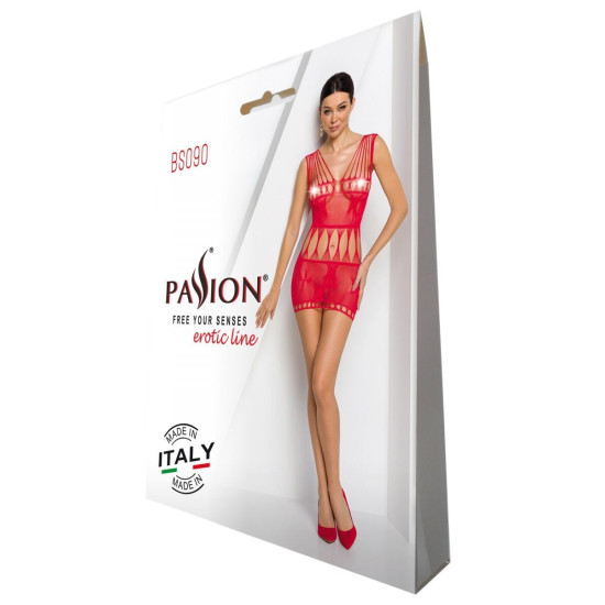 Еротичний бодістокінг, червоний Passion BS090 Red