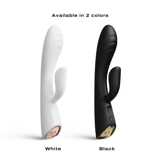 Вібратор-кролик з підігрівом і гнучким стволом, чорний Dorcel Flexi Rabbit Black
