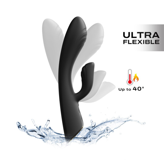 Вібратор-кролик з підігрівом і гнучким стволом, чорний Dorcel Flexi Rabbit Black