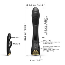 Вібратор-кролик з підігрівом і гнучким стволом, чорний Dorcel Flexi Rabbit Black