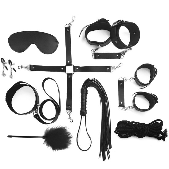 БДСМ набор из 10 предметов из натуральной кожи, чёрный Art of Sex BDSM Set Leather