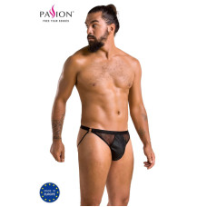 Мужские открытые слипы из экокожи, черные Passion 034 Open Luke Black, XXL/XXXL
