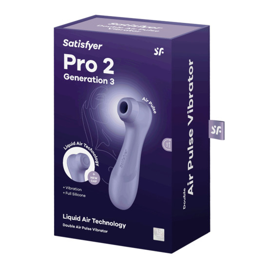 Вакуумний кліторальний стимулятор, ліловий Satisfyer Pro 2 Generation 3 with Liquid Air Lilac