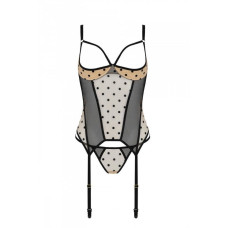 Корсет з відкритими чашками, бежевий Passion Marina Corset Beige, S/M