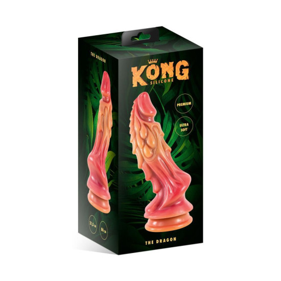 Фэнтезийный фаллоимитатор в виде дракона, разноцветный Kong Silicone The Dragon