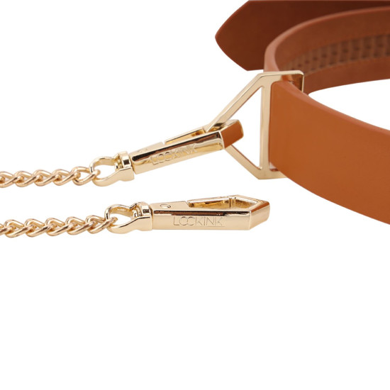 Поводок с ошейником, коричневый Lockink Tied Collar with Leash Set Brown