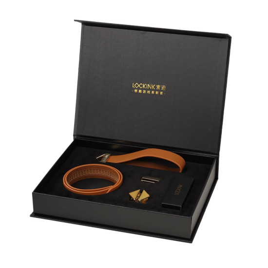 Поводок с ошейником, коричневый Lockink Tied Collar with Leash Set Brown
