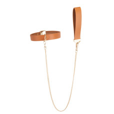 Повідець із нашийником, коричневий Lockink Tied Collar with Leash Set Brown