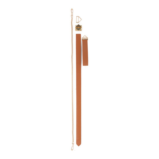 Поводок с ошейником, коричневый Lockink Tied Collar with Leash Set Brown