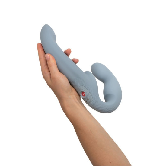 Безремневой страпон с вибрацией, регулируемый, серый Fun Factory Share Vibe Pro Cool Grey