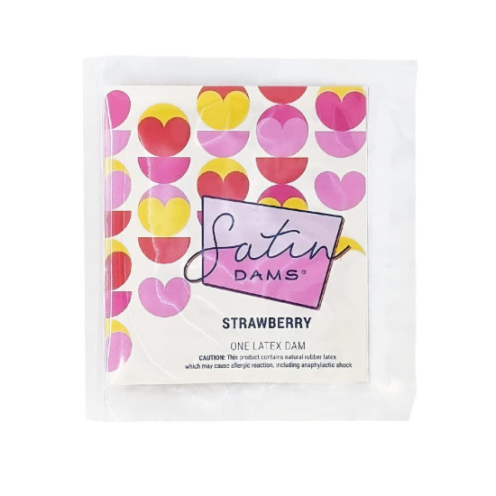 Латексна серветка з полуничним смаком Satin Dams Strawberry, 1 шт