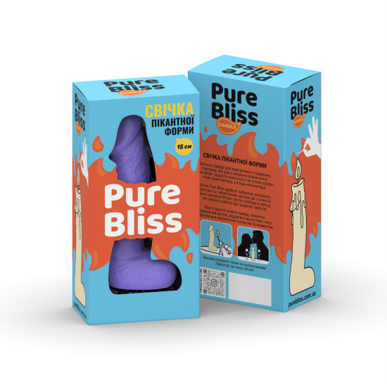 Свеча-член, фиолетовая, длина 15 см Pure Bliss MINI Violet
