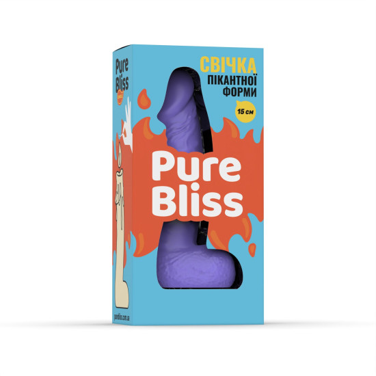 Свеча-член, фиолетовая, длина 15 см Pure Bliss MINI Violet