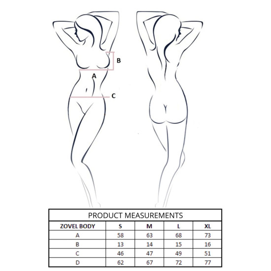Эротическое боди, светло-розовое Passion Zovel Body Light Pink, M
