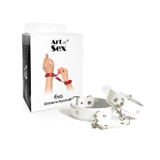 Кайдани з натуральної шкіри, білі Art Of Sex Eva