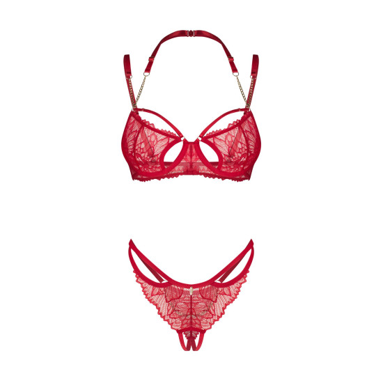 Комплект Obsessive Matildea 2-Pcs Crotchless Set, размер 2XL/3XL
