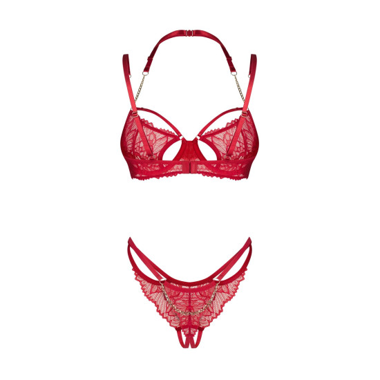 Комплект Obsessive Matildea 2-Pcs Crotchless Set, размер 2XL/3XL
