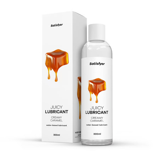 Лубрикант на водной основе, кремовая карамель Satisfyer Juicy Lubricant Creamy Caramel, 300 ml (мятая упаковка)