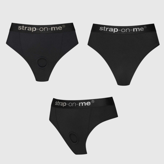 Трусики с фиксацией дилдо, черные Strap-On-Me Harness Lingerie Idole, размер S
