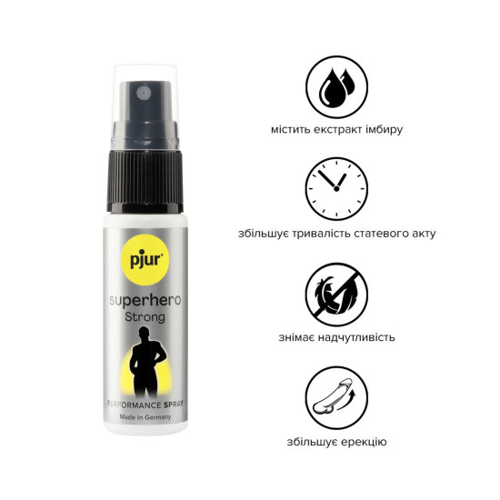 Пролонгуючий спрей з екстрактом імбиру Pjur Superhero Strong Spray, 20 ml