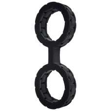 Силиконовые наручники для рук и ног, черные Doc Johnson The Cuffs Black, L