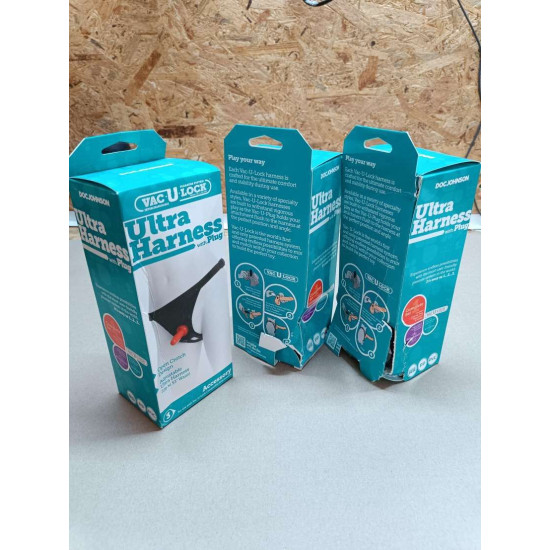 Трусики для страпона с пробкой, мятая упаковка Doc Johnson Ultra Harness with Plug
