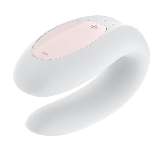 Смарт-вібратор для пар з широким кліторальним стимулятором, білий Satisfyer Double Joy White