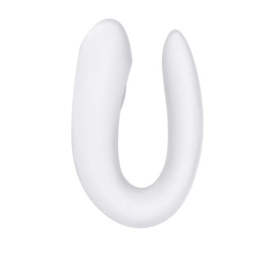 Смарт-вібратор для пар з широким кліторальним стимулятором, білий Satisfyer Double Joy White